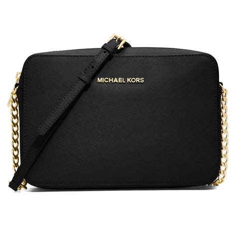 michael kors jet set charm black crossbody|mk jet set large crossbody.